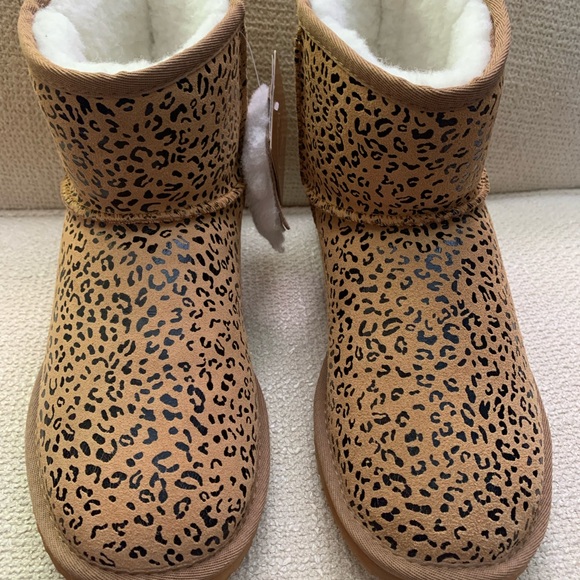 New Emu Ridge Australia Sophie Mini Leopard Print Women’s Winter Boots SZ 9 - Picture 8 of 13